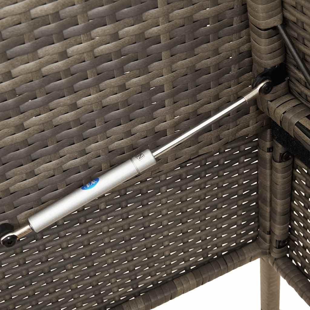 Patio Storage Bench with Cushion, PE Rattan Garden Bench with Waterproof Bag, Outdoor Seating and Storage Box for Cushions and Towels, Gray