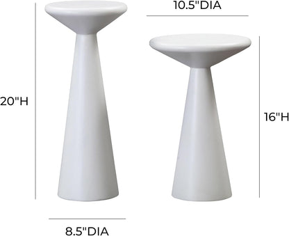 First of a Kind Set of 2 Side Table in White Concrete