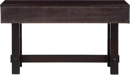 Knocbel Fluted Console Table with 3 Storage Drawers, Farmhouse Mid Century Sofa Table with Solid Wood Legs for Entryway Living Room, 52" W x 15" D x 30" H, Espresso