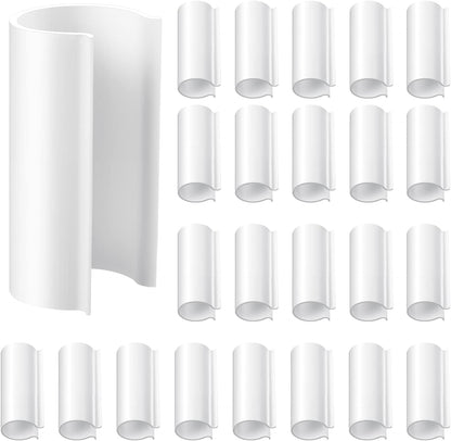 Jetec 32 Pcs PVC Pipe Clips Pool Cover Clamps for Above Ground Pool Greenhouses, Row Covers, Garden, Shelters, Bird Protection, 2.4 Inch Long(for 1 Inch PVC Pipe,White)