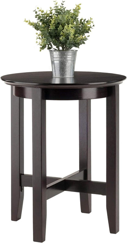 HomeStock Boldly Bohemian End Table - Artistic Design with Rich Espresso Finish, Perfect Accent Piece for Eclectic or Contemporary Interiors