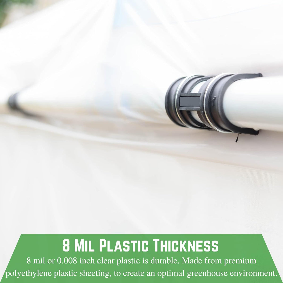 Farm Plastic Supply - Clear Greenhouse Plastic Sheeting - Ultra Durable - 8 mil - (13' x 150') - 4 Year UV Resistant Polyethylene Greenhouse Film for Gardening, Farming, Agriculture