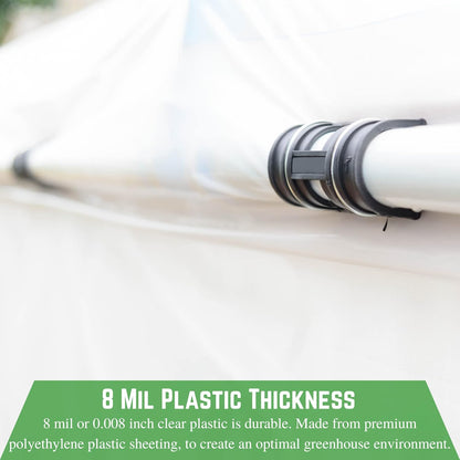 Farm Plastic Supply - Clear Greenhouse Plastic Sheeting - Ultra Durable - 8 mil - (13' x 150') - 4 Year UV Resistant Polyethylene Greenhouse Film for Gardening, Farming, Agriculture