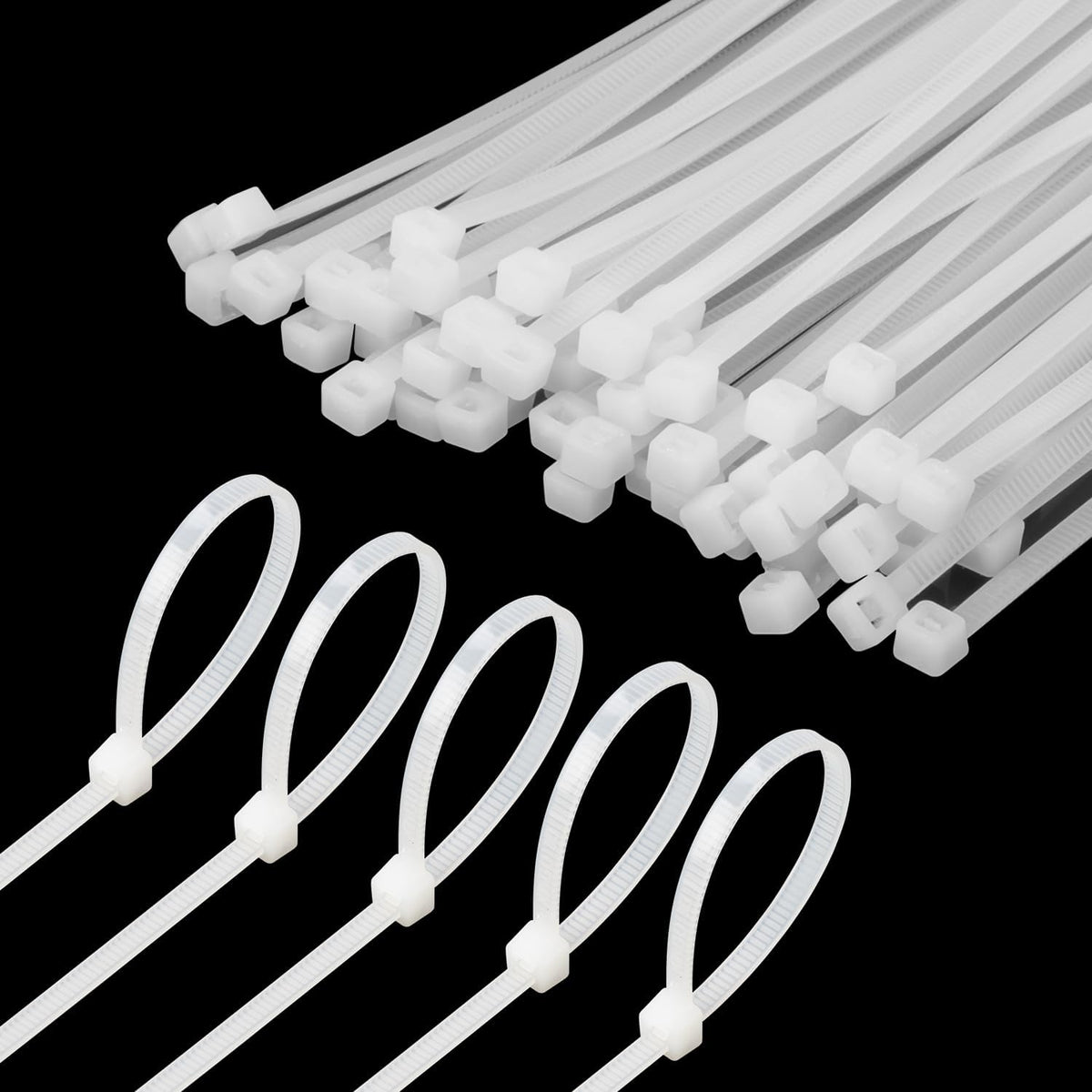 6 Inch White Zip Tie 1000 PCS, 18 Lbs - Small to Medium Zip Tie, Nylon PA66 UV Resistant Cable Tie for Indoor and Outdoor Use - Ideal for bundling and securing objects