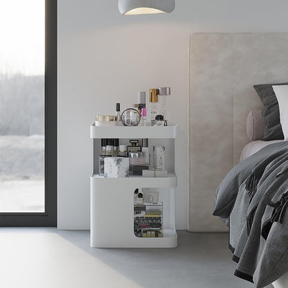 Modern Side Table for Couch, End Tables for Small Spaces, Metal nightstand, Accent Desks with Storage for Living Room, Office, Bedroom, and Cloakroom