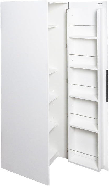 62.99''H Tall Kitchen Pantry Cabinet, Freestanding Corner Buffet Sideboard with Door Shelves and Adjustable Shelves, Narrow Storage Pantry for Kitchen Living Room Dinning Room, White