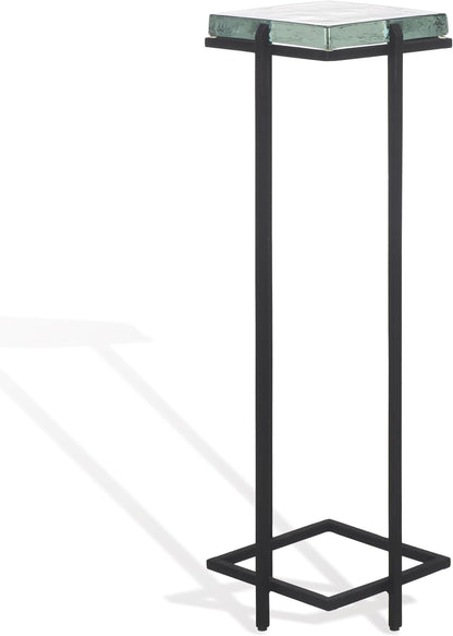 SAFAVIEH Couture Collection Giabelle Black/Clear Cast Glass Drink Table (Fully Assembled)
