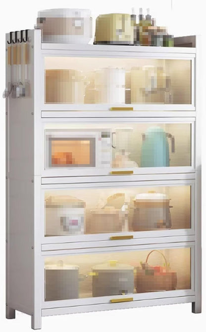 Pantry Cabinets for Kitchen Storage, Made of Carbon Steel Single Layer can Support 200 Pounds, Kitchen Pantry Cabinet for Kitchen Living Room Balcony(White,100 * 42 * 153cm)