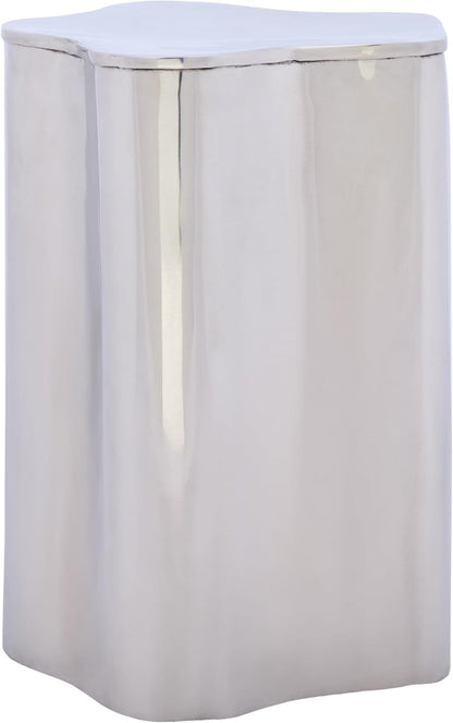 SAFAVIEH Home Collection - Tonnie Modern Side Table, Silver Polished Metal, Drum Accent Table, Fully Assembled (ACC5508A)
