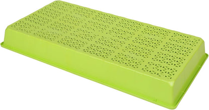 SUNPACK 10" x 20" Heavy Duty Mesh Plastic Seed Starting Tray, Lime Green, 2.3" (Pack of 10) - Ensures Water Drainage and Aeration, Perfect for Greenhouses or Indoor Gardening