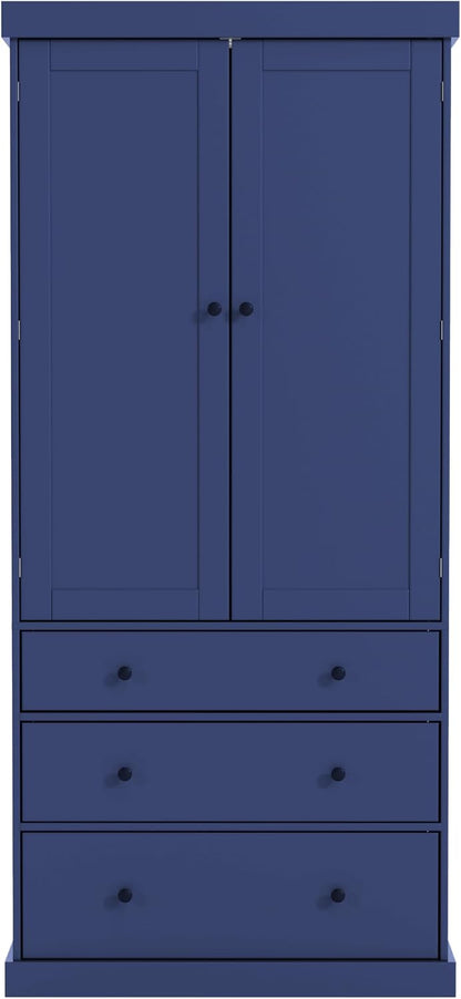 JIJIWANG 77inch Farmhouse Kitchen Pantry Storage Cabinet with Adjustable Shelves and Storage Cabinet,Versatile Cupboard with Door Shelves and Drawers,for Kitchen,Dining Room,Blue