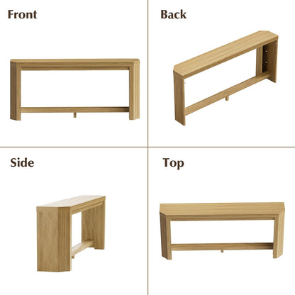 70" Console Table for Entryway, Narrow Long Sofa Table Behind Couch, Wood Couch Table with Open Storage, Easy Assembly Entryway Table for Living Room, Hallway, Foyer, Couch, Natural Oak