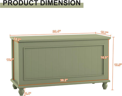 Scurrty Antique Style Storage Bench for End of Bed,Heavy Duty Long Ottoman Bench, Lift Top Storage Chest, Bench for Bedroom, Living Room Entryway (Green)