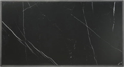 Modern Black 3pc Occasional Table Set with Sintered Stone Tops | Includes 1 cocktail table and 2 end tables with black sintered stone tops