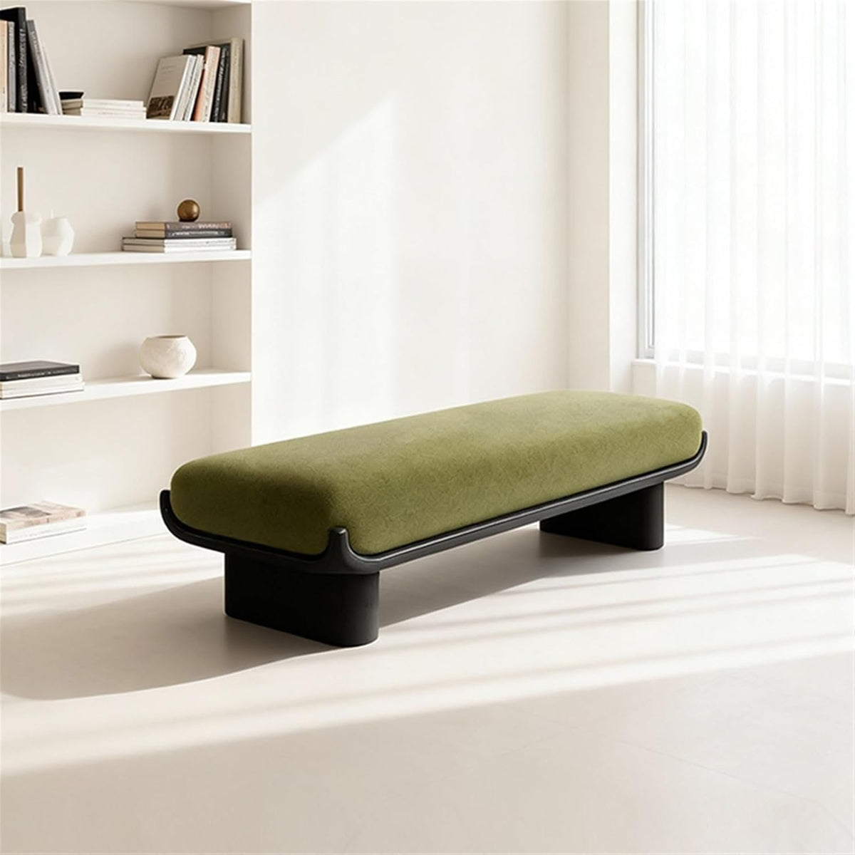 Modern Fabric Long Shoe Changing Bench for Walk-in Closet Living Room Home Use Bed end Entryway(Medium)