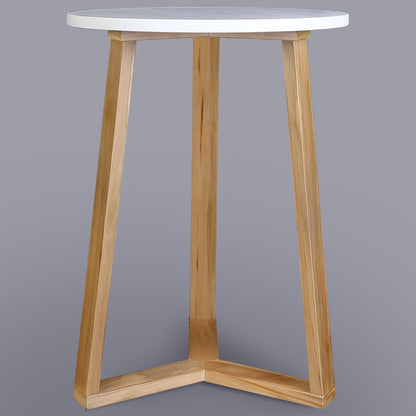 Tripod 16" W Round Side Modern Table with Solid American Hardwood Legs, Natural
