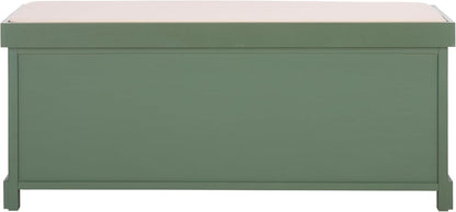 SAFAVIEH Furniture - Lonan Storage Bench - Dusty Green - Solid Wood - Farmhouse Lift-Top Design - Ideal for Entryway, Living Room, Hallway, 18" Seat Height (AMH5733J)