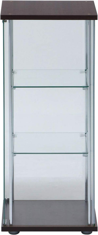 Fuji Boeki 97336 Collection Case, Figure Case, 3 Tiers, Width 16.7 x Depth 14.4 x Height 33.9 inches (42.5 x 36.5 x 86 cm), Brown, Tempered Glass, Rear Mirror, Assembly Required