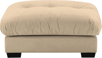 Velvet Upholstered Ottoman Footstool with Cushion for Sectional Sofa Couch 300lbs for Living Room（Camel）