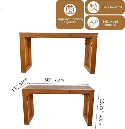 SwallowLiving 30 Inch Solid Wood Bench, Farmhouse Indoor Kitchen Dining Bench with Sturdy Construction, Multi-Purpose Backless Seat for Entryway, Outdoor Patio, Foot of Bed