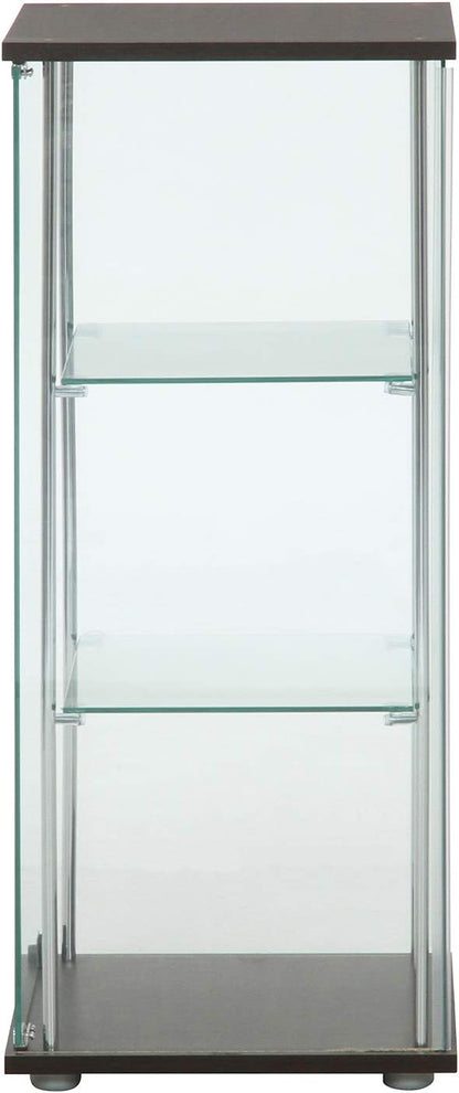 Fuji Boeki 96048 Collection Case, Figure Case, 3 Tiers, Width 16.7 x Depth 14.4 x Height 33.9 inches (42.5 x 36.5 x 86 cm), Brown, Tempered Glass, Rear Mirror,