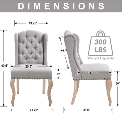 chairus Tufted Upholstered Parsons Dining Chairs Set of 4, Grey
