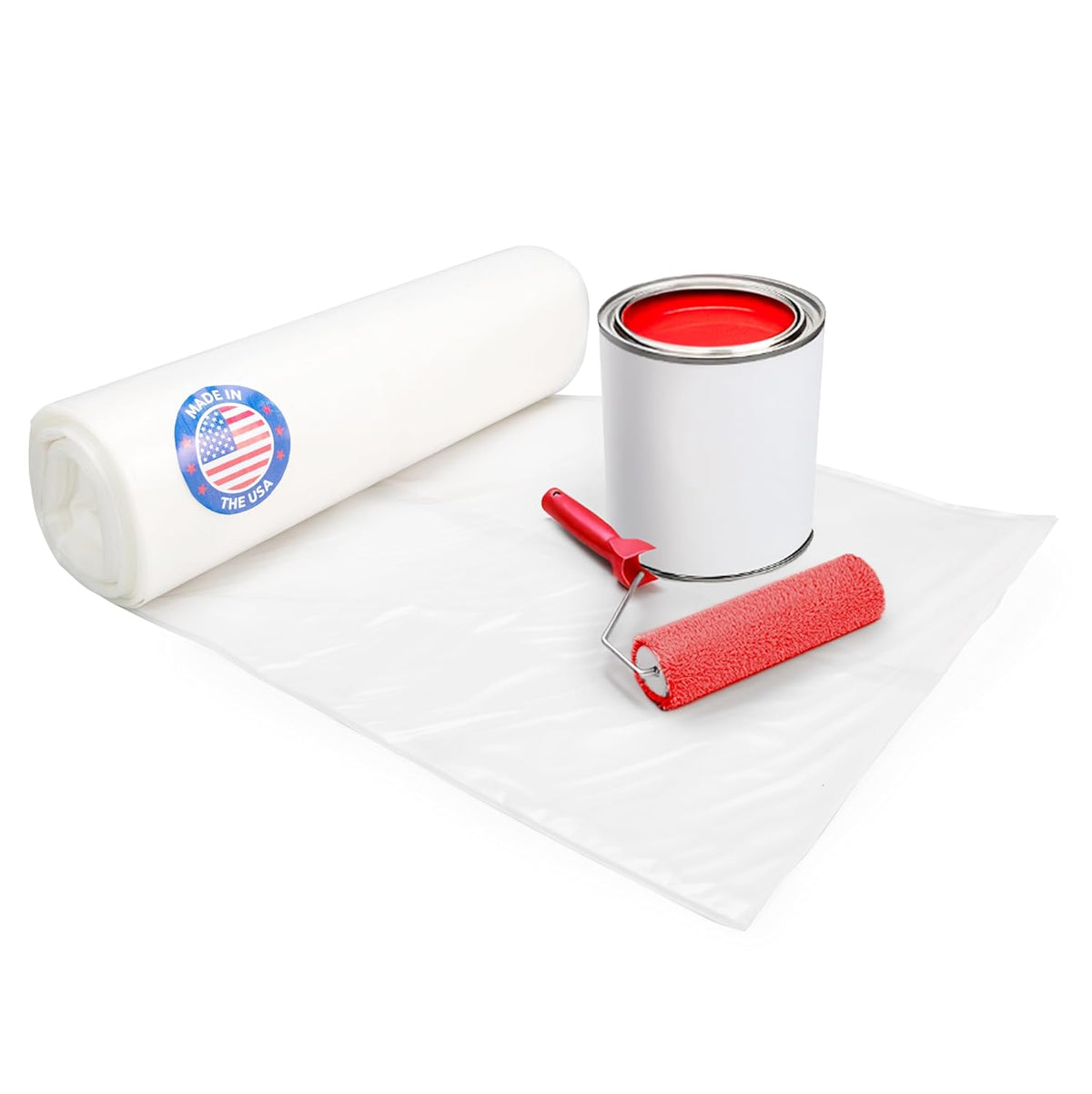 Plastic Sheeting 4 mil, 4' x 50' (200 sq.ft.) - Thick Semi-Clear Plastic Sheeting for Painting, Constructionm, Drop Cloth - Heavy Duty Plastic Sheeting - LDPE Film Roll by IDL Packaging