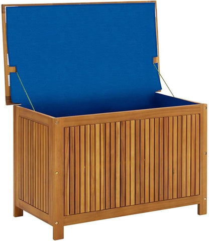 Wood Garden Backyard Organization, Wooden Garden Storage Box for Patio Furniture and Outdoor Cushions, 35.4"x19.7"x22.8",-337