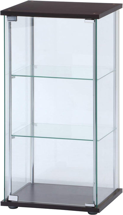 Fuji Boeki 96049 Collection Case, Figure Case, 3 Tiers, Width 16.7 x Depth 14.4 x Height 33.9 inches (42.5 x 36.5 x 86 cm), Brown, Tempered Glass, Full Glass,