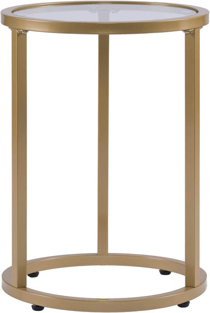 SEI Furniture Evelyn Glam Nesting Side Table 2pc Set, Gold (AMZ2924KC)