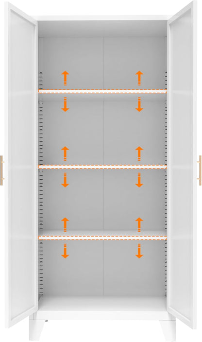 71" Pantry Cabinet, Kitchen Pantry Storage Cabinets with Adjustable Shelves,Metal Hutch for Kitchen, Dining Room, Living Room and Bathroom
