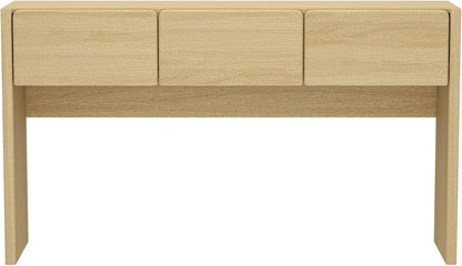 Manhattan Comfort Linda Modern Console Table with 3 Storage Drawers – 60" Narrow Entryway Stand for Living Room, Hallway, or Dining Room – Wood Grain Accent Furniture, Natural Oak