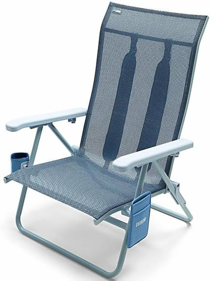 Shibumi Shade | Portable Beach Chair for Adults | Anti-Rust Marine Grade Frame | 300lb Capacity | Padded Backpack Straps | Weighs 8 Pounds | Breathable Fabric
