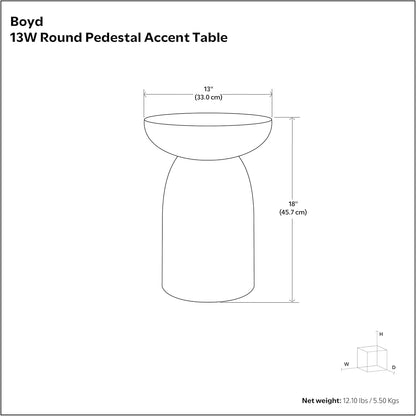 SIMPLIHOME Boyd 13" Wide Solid Wood Round End Table in Black