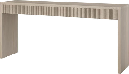 Henn&Hart 64" Rectangular Fluted Console Table, Ribbed Entryway Table, Sofa Table for Entryway, Living Room, Couch, Hallway, or Office, Beech White