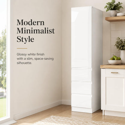 Kitchen Pantry Cabinet, 70.9" Tall Pantry Storage Cabinet with Doors, 3 Drawers, Shelves and Right-Side Door Racks, Freestanding Kitchen Storage Cabinet for Kitchen and Home, White