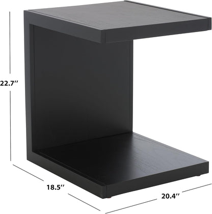 SAFAVIEH Couture Collection - Tawney Black Accent Table, C-Shaped Side Table, Modern Minimalist Design (SFV1317A)