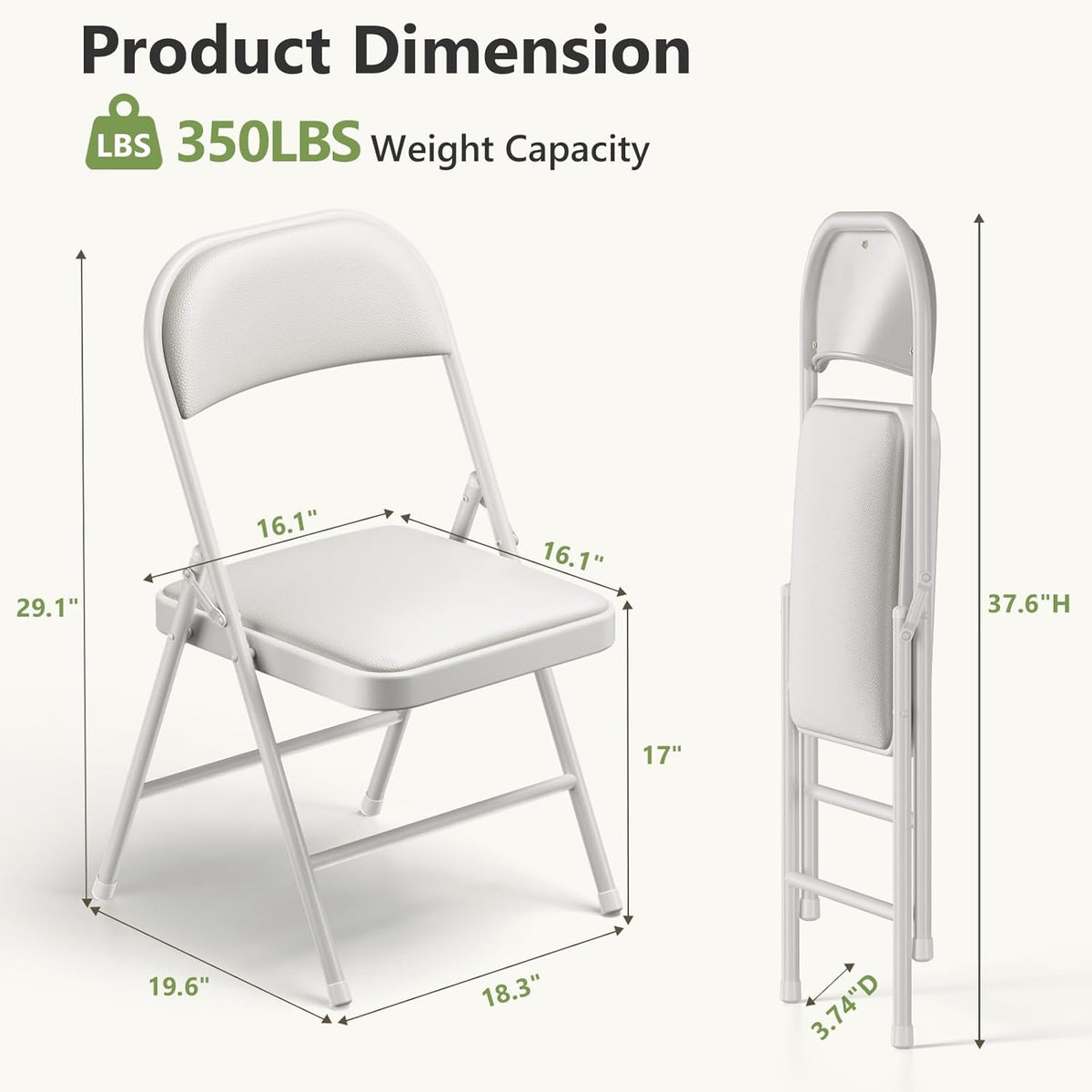 Folding Dining Table Set for 6, 6FT Foldable Plastic Table with Carrying Handle & 6 PU Leather Padded Folding Chairs, Portable Table and Chairs Set for Indoor Outdoor, Party, Wedding, Picnic, Camping