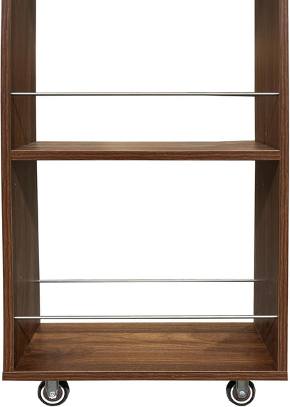 KEIKI 7 Tier Pull-Out Kitchen Pantry Storage Cabinet, Multi-Tier Single-Sided Open Shelf, Spice Rack Next to Fridge, Wood Hutch Food Pantries Cupboard for Coffee Bar, Dining Room, Narrow Spaces