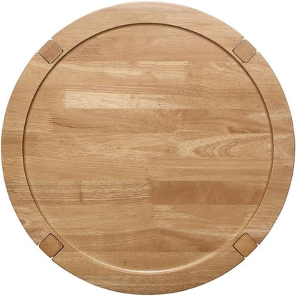 Pemberly Row Round Solid Wood End Table, 23.5 in Wide, Maple Brown Finish, Asian Hardwood Construction, Lower Shelf, Modern Farmhouse Style for Living Room or Bedroom Decor