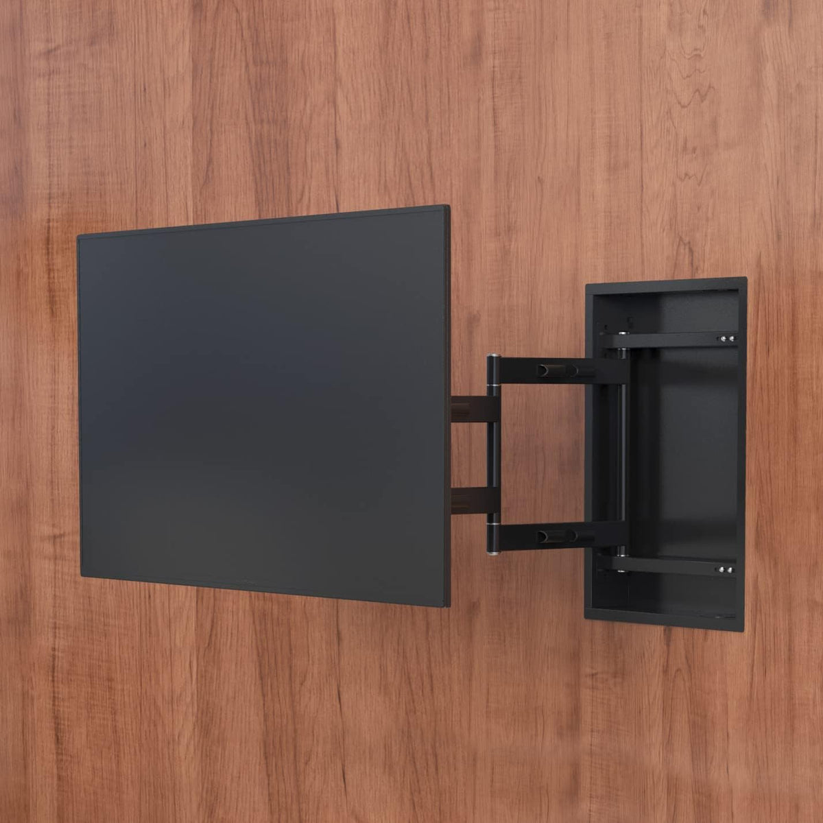 VIVO Recessed 50 to 75 inch LED LCD TV Wall Mount, Articulating Full Motion in-Wall TV Bracket for Flush Installation, Holds up to 110 lbs, Black, MOUNT-REC01