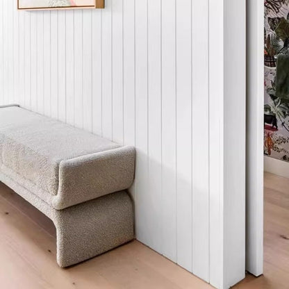 Modern Bedside Stool Bedroom Bench Simple Special-Shaped Living Room Long Home Shoe Changing Entryway(Gris,Large)