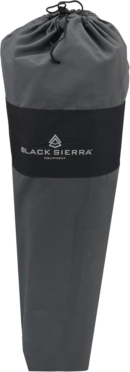 Black Sierra Plush XL Padded Camping Chair for Adults, Oversized Heavy Duty Folding Seat Supports 400 lbs, Plush Comfort with Cup Holders & Carry Bag for Camping, Tailgating, Patio, RV