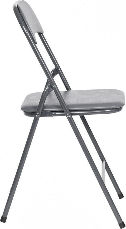EMMA + OLIVER Gray Square Folding Card Table and Chairs Set for 4 Players | Lightweight, Easy Storage, Padded Top