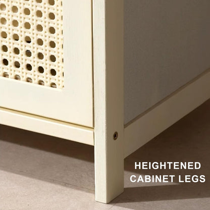 13 Inch Wide Kitchen Cabinet Storage Natural Bamboo Material Flip Up Hover Door Design Food Pantry Cabinet, for Kitchen Living Room Bedrooms(60 * 33 * 40cm)