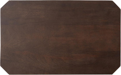Kate and Laurel Talcott Modern Rectangle Wood Side Table, 16 x 10 x 25, Dark Brown, Transitional Decorative Two-Tier End Table for Use as a Bedroom Nightstand or Living Room Accent