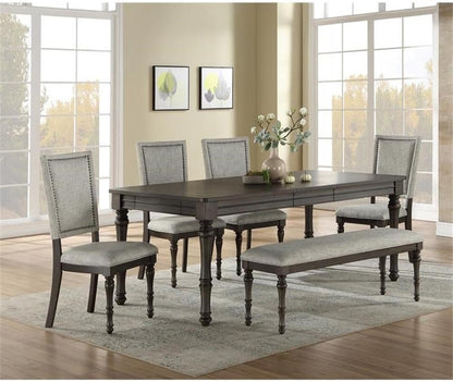 Steve Silver Linnett Bench, Gray, Traditional Styling with a Modern Twist for Dining Table, Kitchen, Living Room, 54 x 16 x 19 in
