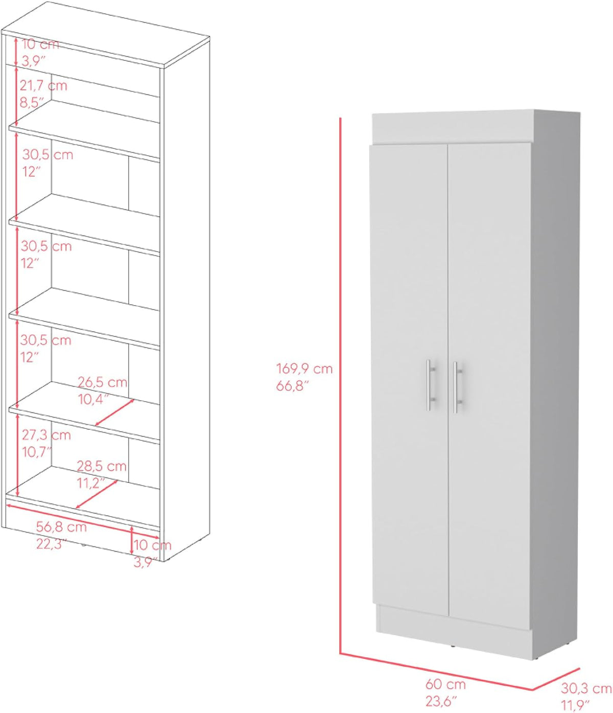 Pantry Cabinet Clinton, Kitchen, White