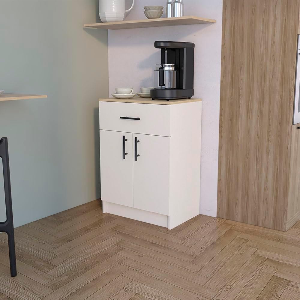 Pantry Cabinet Netal, Kitchen, Ivory/Natural Oak