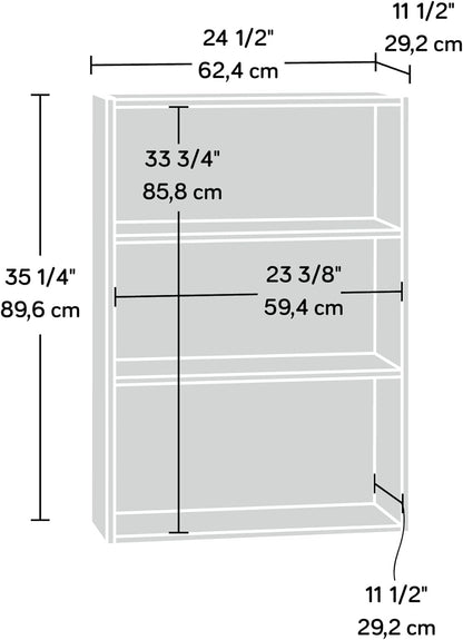 Sauder Beginnings 3-Shelf Bookcase, Bookshelf with Adjustable Storage Shelves, in Brook Cherry finish